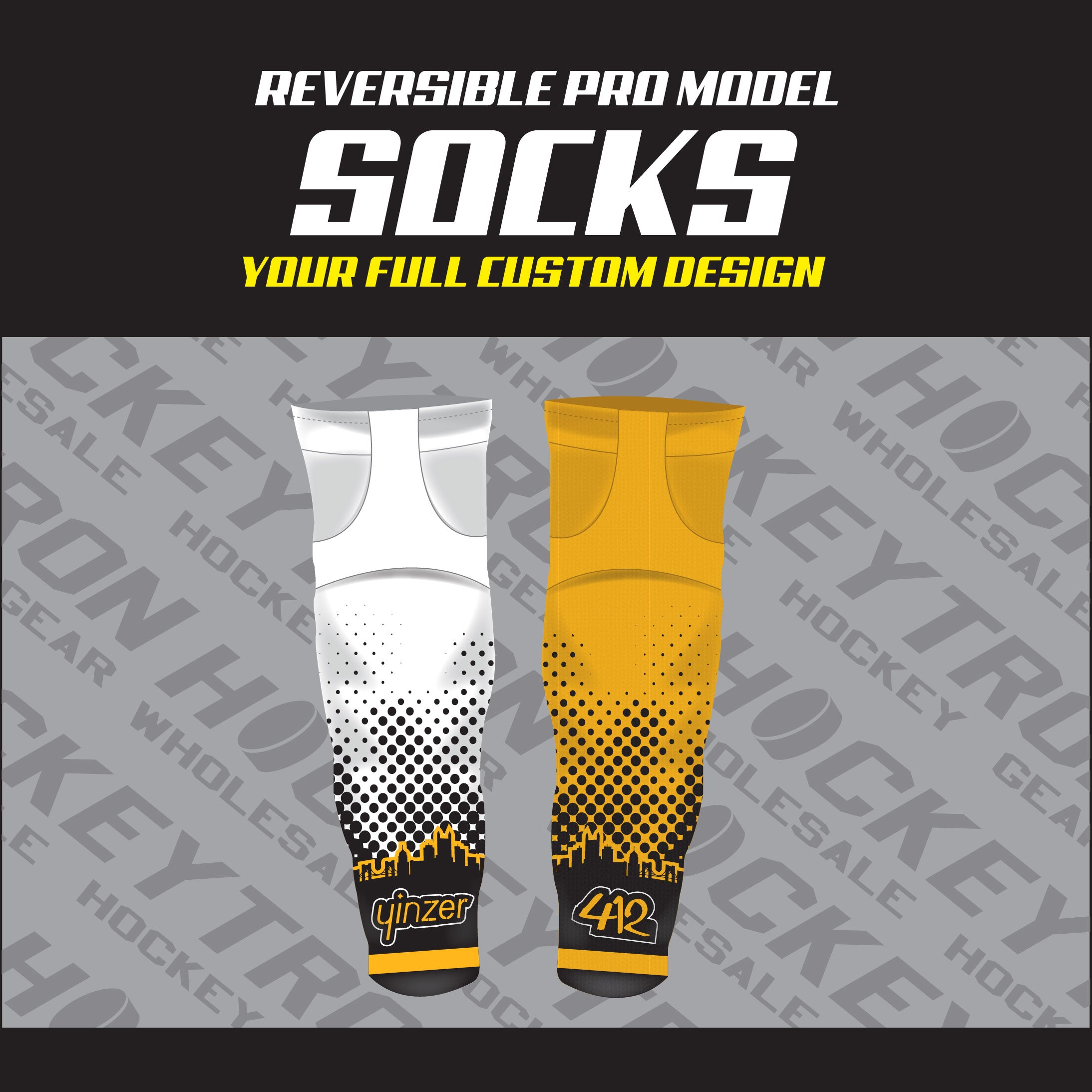 Sublimated Reversible Hockey Socks- Your Design