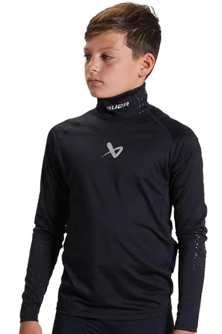 Bauer Neck Protect Longsleeve Baselayer Top Youth