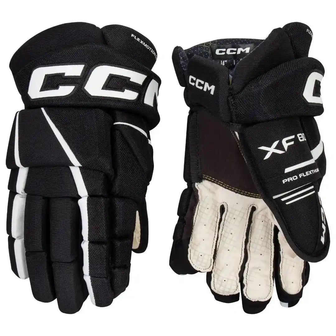 Senior Mid-Level CCM Helmet and CCM XF-80 Glove Bundle